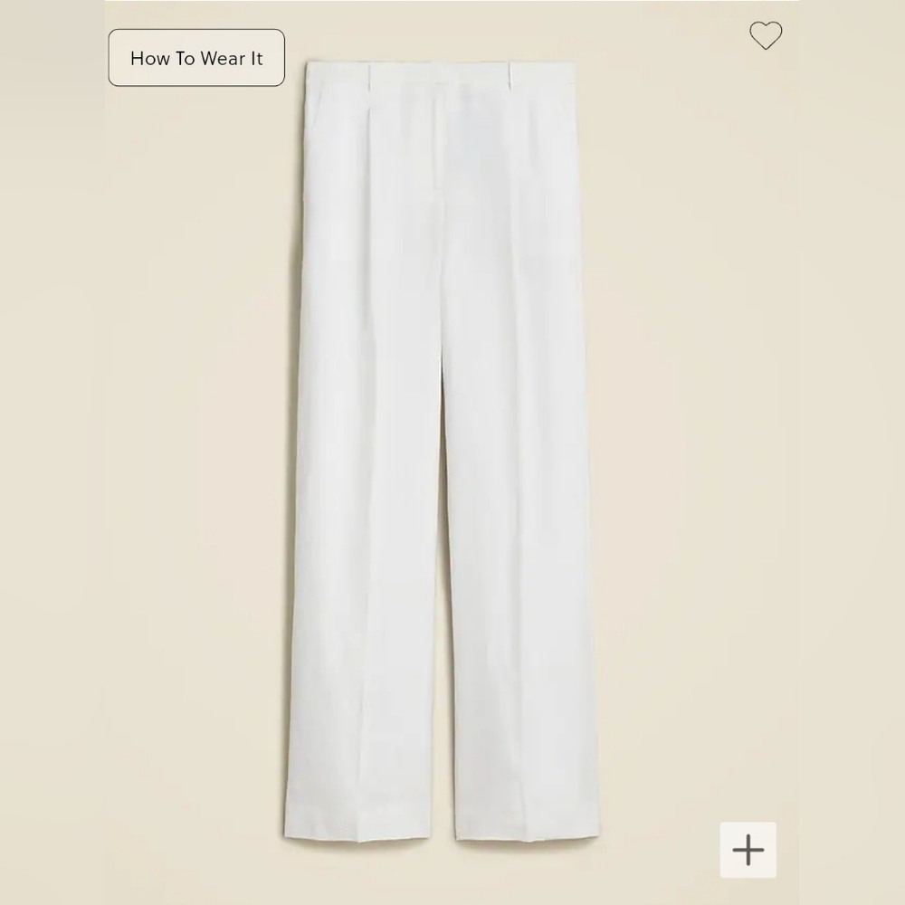 NWT J. Crew wide-leg essential pant in linen, size 2P - Picture 4 of 5